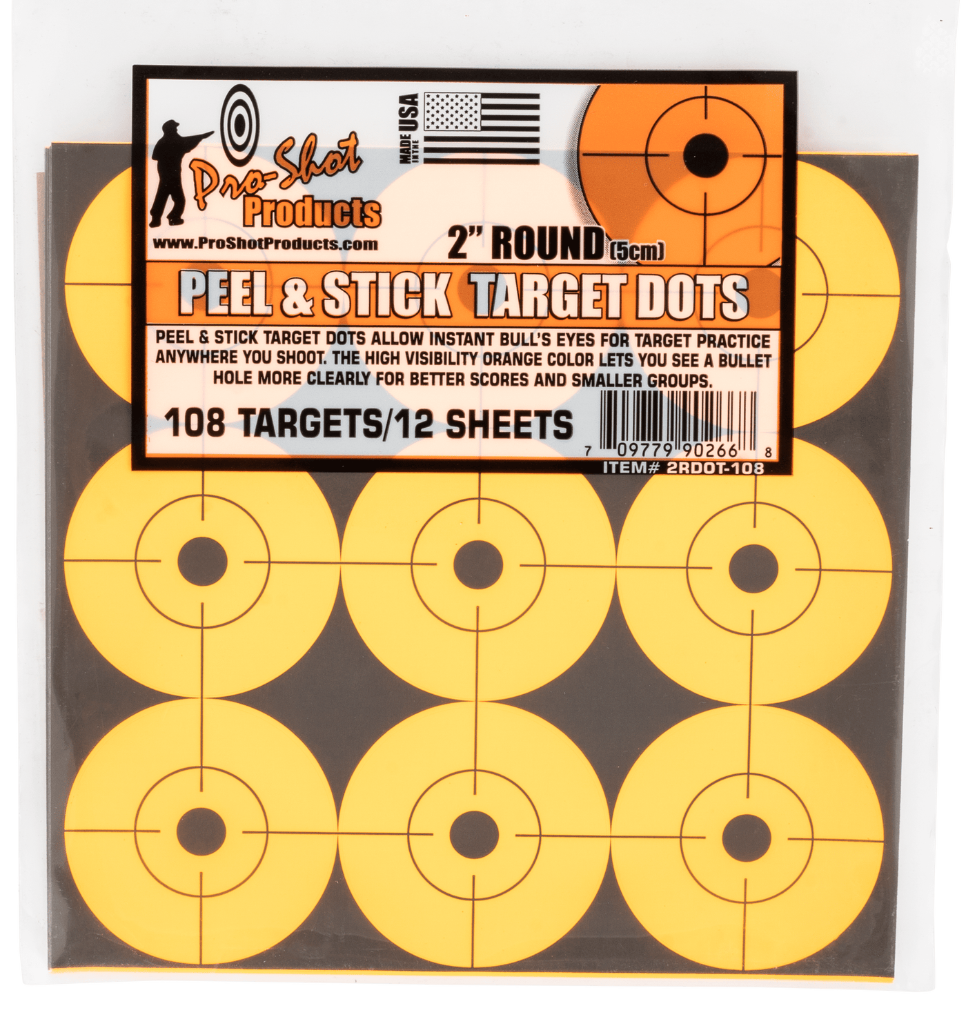 Pro-Shot Pro-shot Peel & Stick, Proshot 2rdot-108         2" Org Peel Trg Dots Shooting